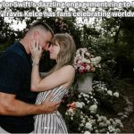 Taylor Swift shows off her engagement ring during public appearance