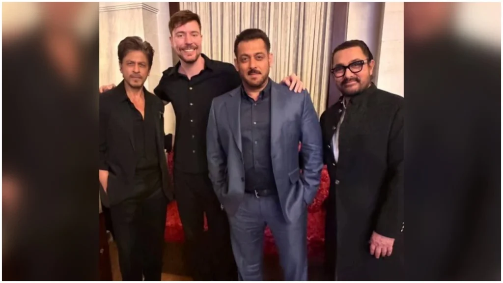 MrBeast’s Photo with Shah Rukh Khan, Salman Khan, and Aamir Khan Breaks the Internet — Fans Demand a Collaboration! 110 MrBeast with Bollywood Khans
